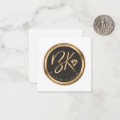 Logo von Black Imitats Gold Foil Initials Company Mitteilungskarte (Vorderseite/Rückseite Beispiel)