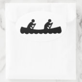 Logo von Canoe Stick Man Ovaler Aufkleber (Tasche)