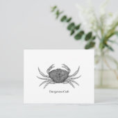 Logo von Dungeness Crab (Line Art. Postkarte (Stehend Vorderseite)