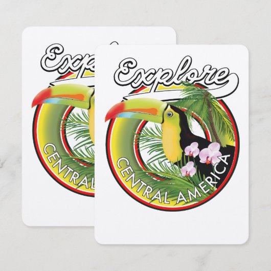 Logo von Explore Central America. (Vorne/Hinten)