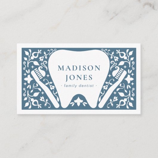 Logo von Folk Dentist Modern Business Card Visitenkarte (Vorderseite)