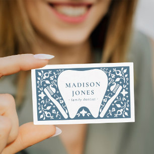 Logo von Folk Dentist Modern Business Card Visitenkarte