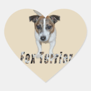 Logo von Fox Terrier und Fox Terrier, Herz-Aufkleber