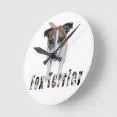 Logo von Fox Terrier und Fox Terrier, Runde Wanduhr (Winkel)