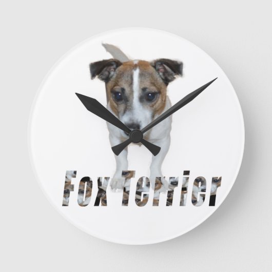 Logo von Fox Terrier und Fox Terrier, Runde Wanduhr (Vorderseite)