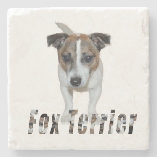 Logo von Fox Terrier und Fox Terrier, Steinuntersetzer (Vorderseite)
