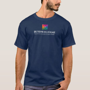 Logo von Men's Navy Blue Add Upload Company T-Shirt