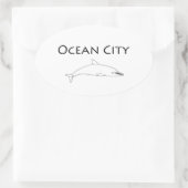 Logo von Ocean City Maryland (Delphin) Ovaler Aufkleber (Tasche)