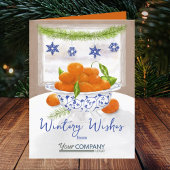 Logo von Orange, Blue Winter Christmas Orange Comp Karte