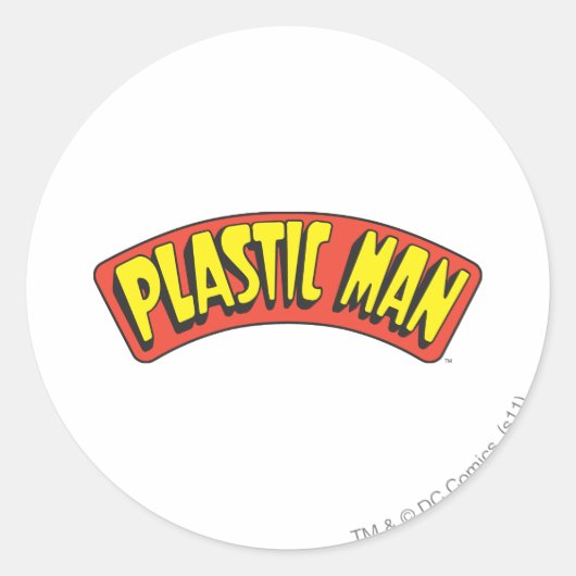 Logo von Plastic Man Runder Aufkleber (Vorderseite)
