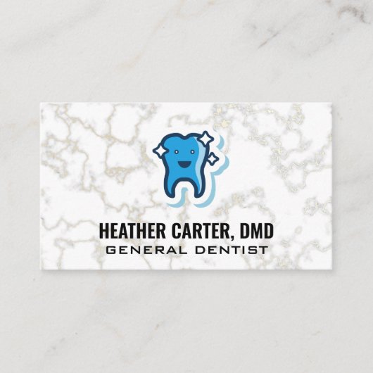 Logo von Sparkle Tooth | Marmor Visitenkarte (Vorderseite)