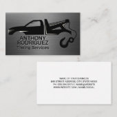 Logo von Tow Trucking | Metallic Brushed Visitenkarte (Vorne/Hinten)