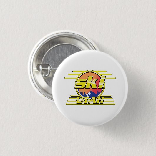 Logo von Utah Ski 1980 Button (Vorne & Hinten)