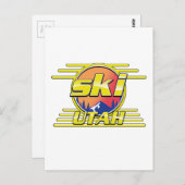 Logo von Utah Ski 1980 Postkarte (Vorne/Hinten)