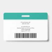 Logo-Vorlage Aquamarine Mitarbeiter-Foto-ID Ausweis (Rückseite)