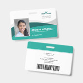 Logo-Vorlage Aquamarine Mitarbeiter-Foto-ID Ausweis (Vorder- & Rückseite)