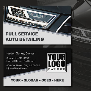 Logo-Vorlage Cooler Black Gray Car Service Visitenkarte