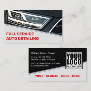 Logo-Vorlage Cooler Black Red Car Service Visitenkarte