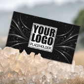 Logo-Vorlage Extravaganz Silver Luxury Geblüht Visitenkarte