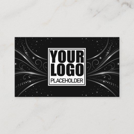 Logo-Vorlage Extravaganz Silver Luxury Geblüht Visitenkarte (Vorderseite)