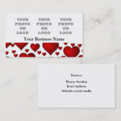 Logo-Vorlage für Fotos mit weißem und rotem Muster Visitenkarte (Vorne/Hinten)