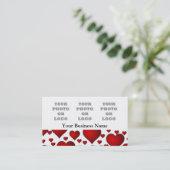 Logo-Vorlage für Fotos mit weißem und rotem Muster Visitenkarte (Stehend Vorderseite)