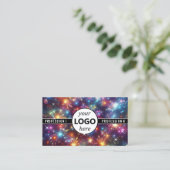 Logo-Vorlage Galaxy Stars Magic Energetic Sparkle Visitenkarte (Stehend Vorderseite)
