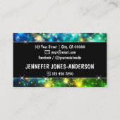 Logo-Vorlage Galaxy Stars Magic Energy Green Visitenkarte (Rückseite)