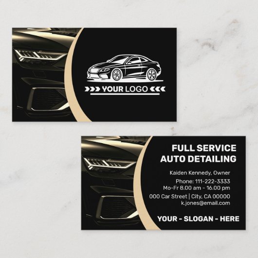 Logo-Vorlage Golden Car Service Auto Visitenkarte (Vorne/Hinten)