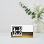 Logo-Vorlage Golden Chrom Visitenkarte (Stehend Vorderseite)
