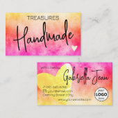 Logo-Vorlage Handgefertigte Handwerkskunst Regenbo Visitenkarte (Vorne/Hinten)