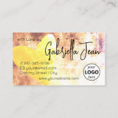 Logo-Vorlage Handgefertigte Handwerkskunst Regenbo Visitenkarte (Rückseite)