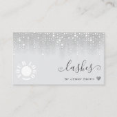 Logo-Vorlage Hübsch Silver Glitzer Regen Visitenkarte (Vorderseite)