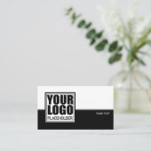 Logo-Vorlage Minimalistische Schlichte Schwarz-wei Visitenkarte (Stehend Vorderseite)