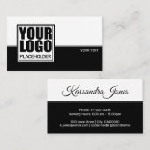 Logo-Vorlage Minimalistische Schlichte Schwarz-wei Visitenkarte (Vorne/Hinten)