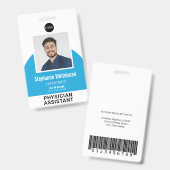 Logo-Vorlage Mitarbeiter Foto-ID Aqua Blue Ausweis (Vorder- & Rückseite)