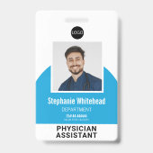 Logo-Vorlage Mitarbeiter Foto-ID Aqua Blue Ausweis (Vorderseite)