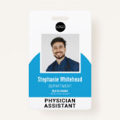 Logo-Vorlage Mitarbeiter Foto-ID Aqua Blue Ausweis (Vorderseite)