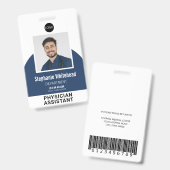 Logo-Vorlage Mitarbeiter Foto-ID Navy Blue Ausweis (Vorder- & Rückseite)