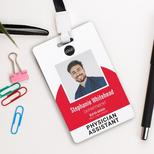 Logo-Vorlage Mitarbeiter-Foto-ID Rot Ausweis