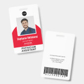 Logo-Vorlage Mitarbeiter-Foto-ID Rot Ausweis (Vorder- & Rückseite)