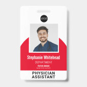 Logo-Vorlage Mitarbeiter-Foto-ID Rot Ausweis (Vorderseite)