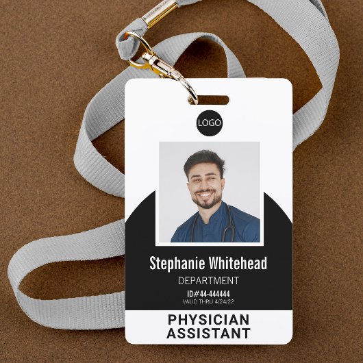 Logo-Vorlage Mitarbeiter Foto-ID Schwarz Ausweis