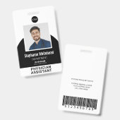 Logo-Vorlage Mitarbeiter Foto-ID Schwarz Ausweis (Vorder- & Rückseite)