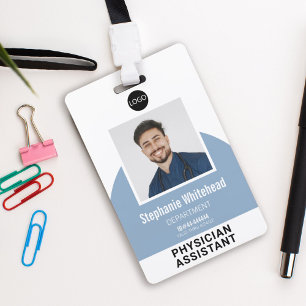 Logo-Vorlage Mitarbeiterfoto Name ID Staubblau Ausweis