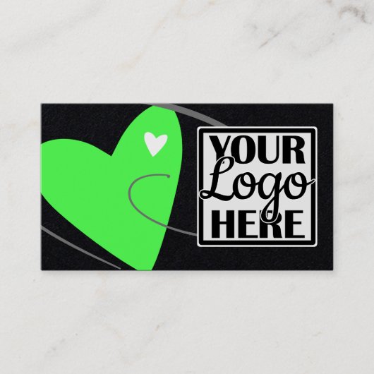Logo-Vorlage Neon Green Liebe Herz für Crafters Visitenkarte (Vorderseite)