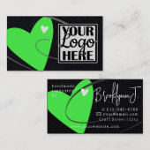 Logo-Vorlage Neon Green Liebe Herz für Crafters Visitenkarte (Vorne/Hinten)