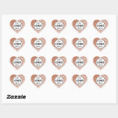Logo-Vorlage Rose Gold Rosa Glitzer Sparkle Stars Herz-Aufkleber (Blatt)