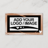 Logo-Vorlage Stilvoll Coole Pfirsichrahmen Niedlic Visitenkarte (Vorderseite)