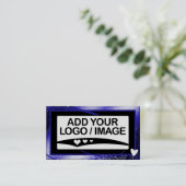 Logo-Vorlage Stilvoll Cooler blauer Rahmen Niedlic Visitenkarte (Stehend Vorderseite)